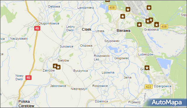 mapa Roszowicki Las, Roszowicki Las na mapie Targeo