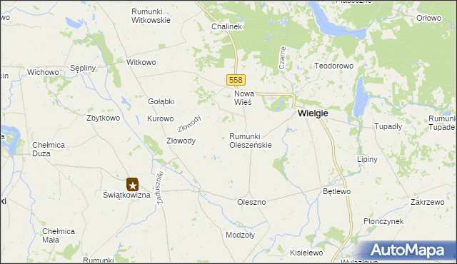 mapa Rumunki Oleszeńskie, Rumunki Oleszeńskie na mapie Targeo