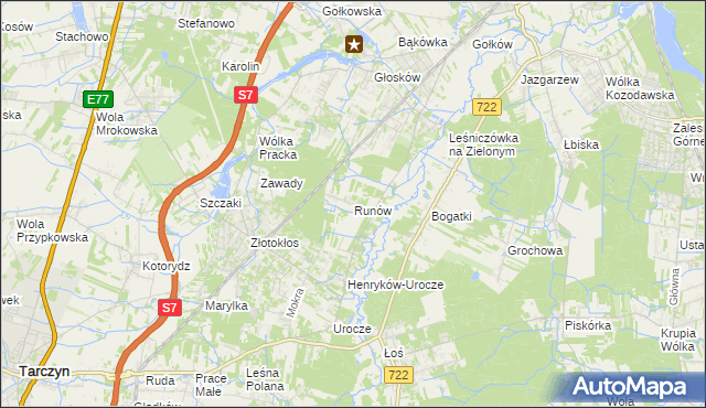 mapa Runów, Runów na mapie Targeo