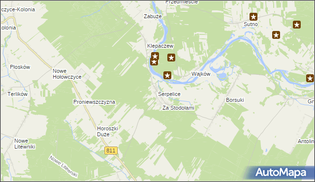 mapa Serpelice, Serpelice na mapie Targeo
