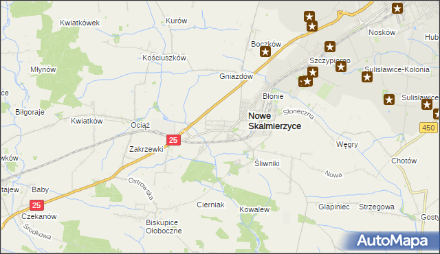 mapa Skalmierzyce, Skalmierzyce na mapie Targeo