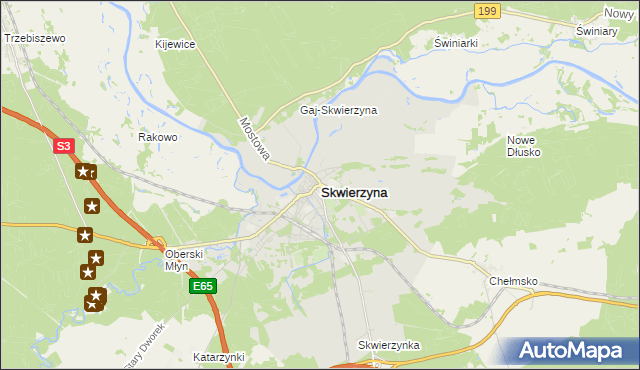 mapa Skwierzyna, Skwierzyna na mapie Targeo