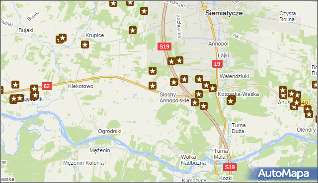 mapa Słochy Annopolskie, Słochy Annopolskie na mapie Targeo