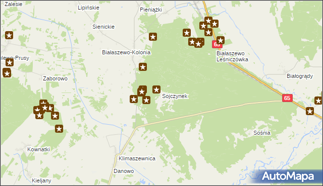 mapa Sojczynek, Sojczynek na mapie Targeo