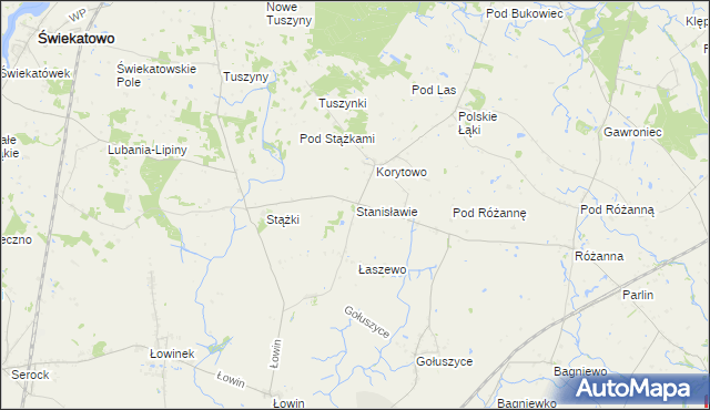 mapa Stanisławie gmina Bukowiec, Stanisławie gmina Bukowiec na mapie Targeo