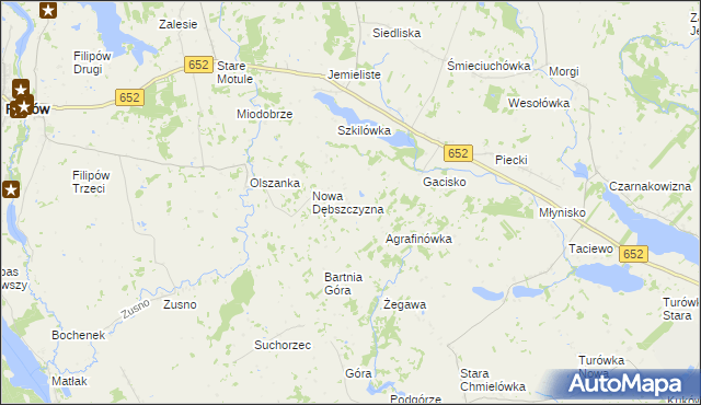mapa Stara Dębszczyzna, Stara Dębszczyzna na mapie Targeo