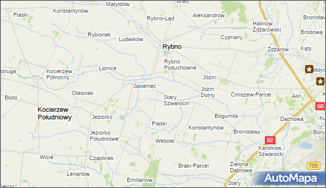 mapa Stary Szwarocin, Stary Szwarocin na mapie Targeo