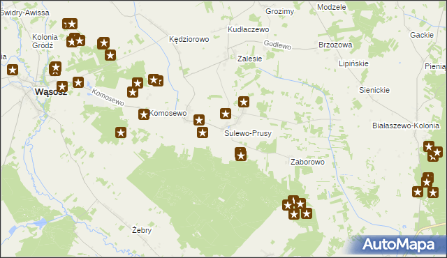 mapa Sulewo-Prusy, Sulewo-Prusy na mapie Targeo