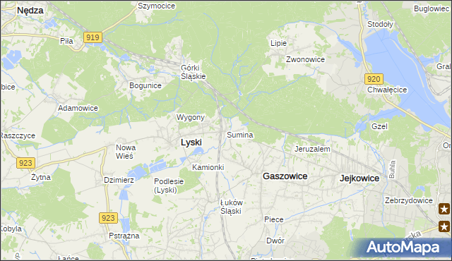 mapa Sumina, Sumina na mapie Targeo