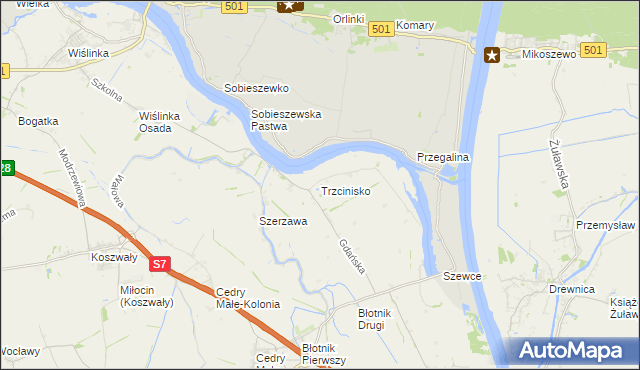 mapa Trzcinisko, Trzcinisko na mapie Targeo