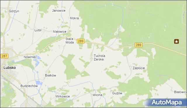 mapa Tuchola Żarska, Tuchola Żarska na mapie Targeo