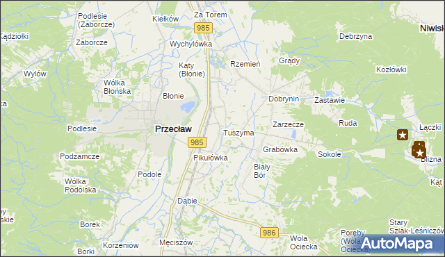 mapa Tuszyma, Tuszyma na mapie Targeo