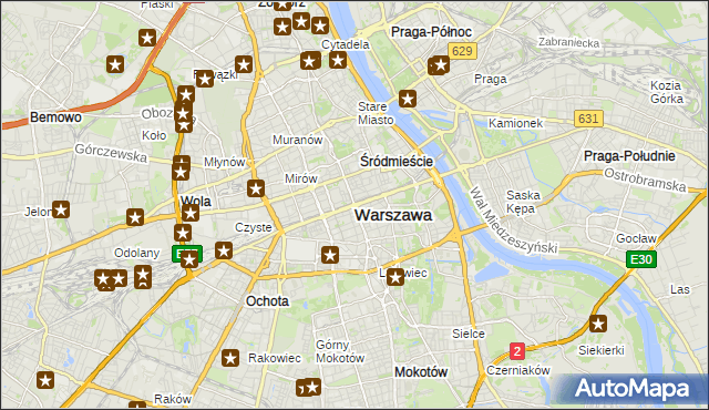 mapa Warszawy, Warszawa na mapie Targeo