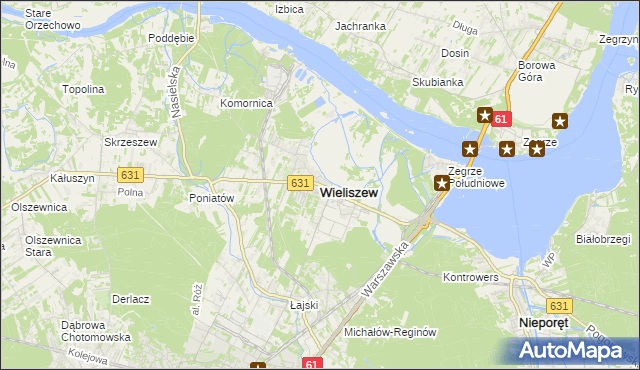 mapa Wieliszew, Wieliszew na mapie Targeo