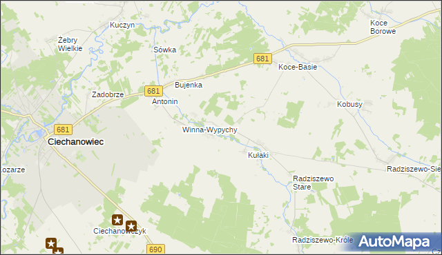 mapa Winna-Poświętna, Winna-Poświętna na mapie Targeo