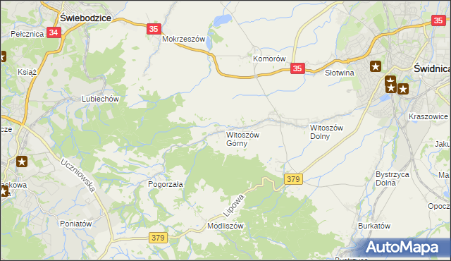 mapa Witoszów Górny, Witoszów Górny na mapie Targeo