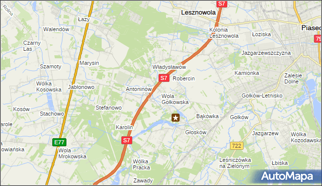 mapa Wola Gołkowska, Wola Gołkowska na mapie Targeo
