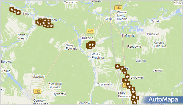 mapa Wólka Prusicka, Wólka Prusicka na mapie Targeo