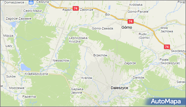 mapa Brzechów, Brzechów na mapie Targeo