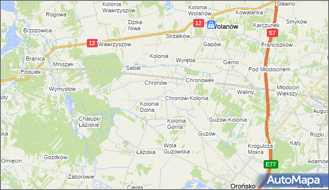 mapa Chronów-Kolonia, Chronów-Kolonia na mapie Targeo