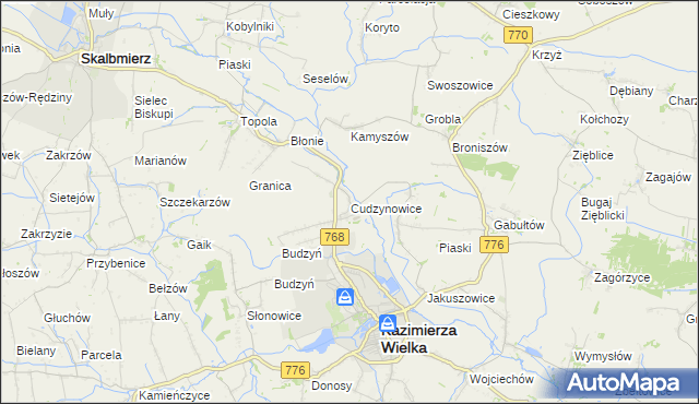 mapa Cudzynowice, Cudzynowice na mapie Targeo