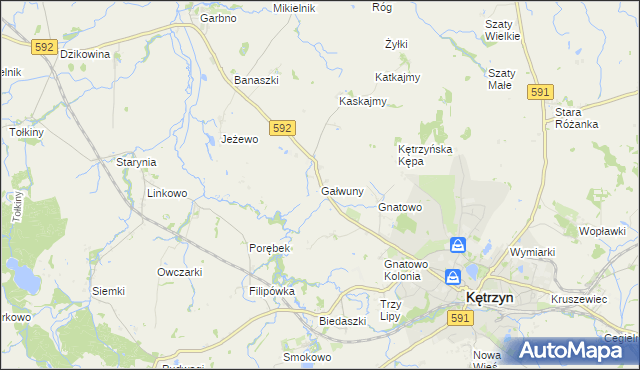 mapa Gałwuny, Gałwuny na mapie Targeo