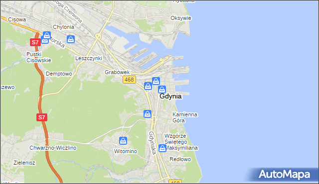 mapa Gdyni, Gdynia na mapie Targeo