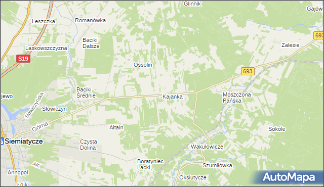 mapa Kajanka, Kajanka na mapie Targeo