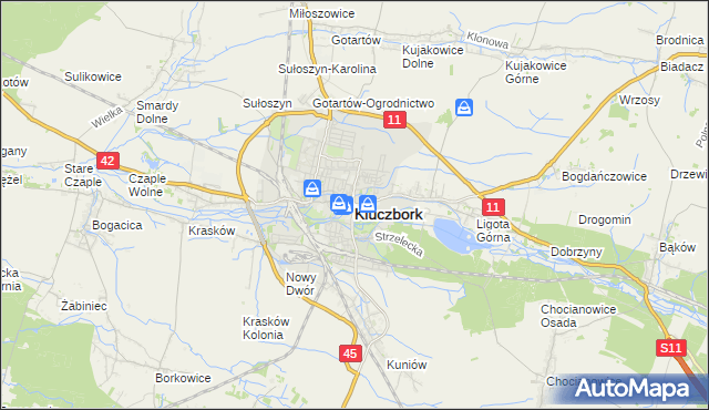 mapa Kluczbork, Kluczbork na mapie Targeo