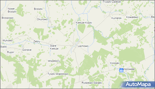 mapa Lachowo, Lachowo na mapie Targeo
