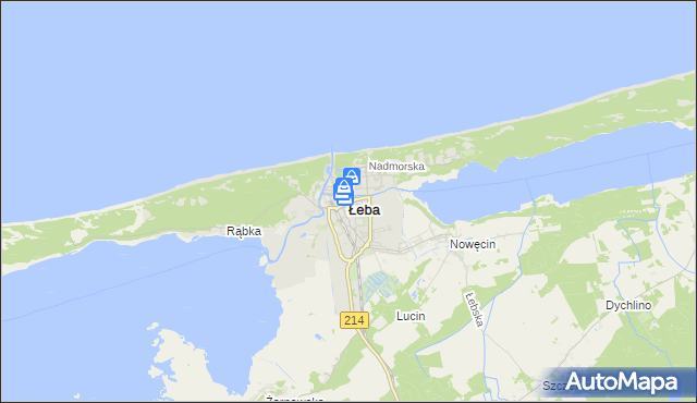 mapa Łeba, Łeba na mapie Targeo