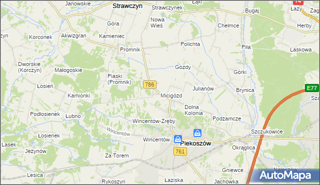 mapa Micigózd, Micigózd na mapie Targeo