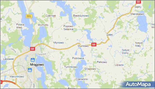mapa Muntowo, Muntowo na mapie Targeo