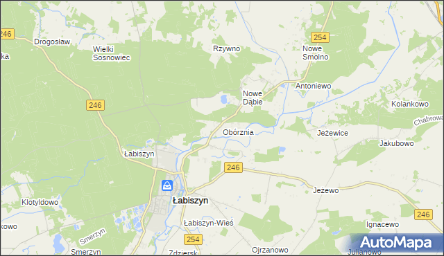mapa Obórznia, Obórznia na mapie Targeo