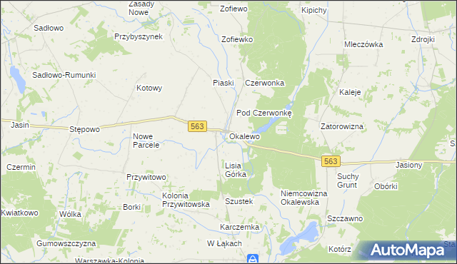 mapa Okalewo, Okalewo na mapie Targeo