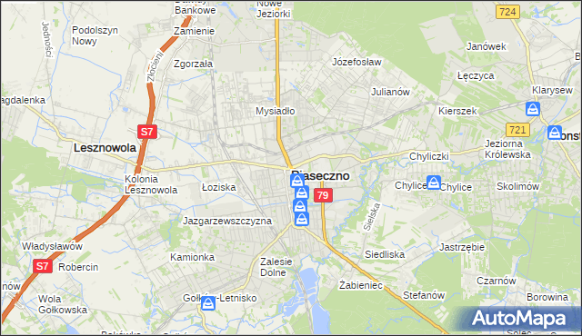 mapa Piaseczno, Piaseczno na mapie Targeo