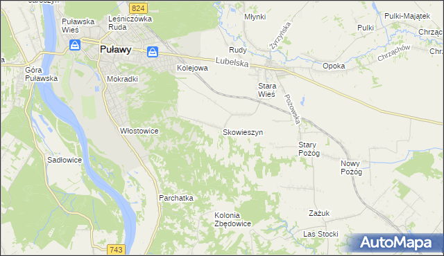 mapa Skowieszyn, Skowieszyn na mapie Targeo