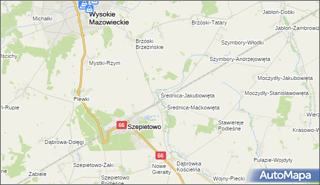 mapa Średnica-Jakubowięta, Średnica-Jakubowięta na mapie Targeo