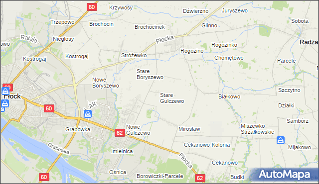 mapa Stare Gulczewo, Stare Gulczewo na mapie Targeo