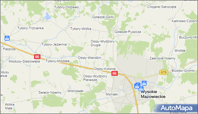 mapa Stare Osipy, Stare Osipy na mapie Targeo