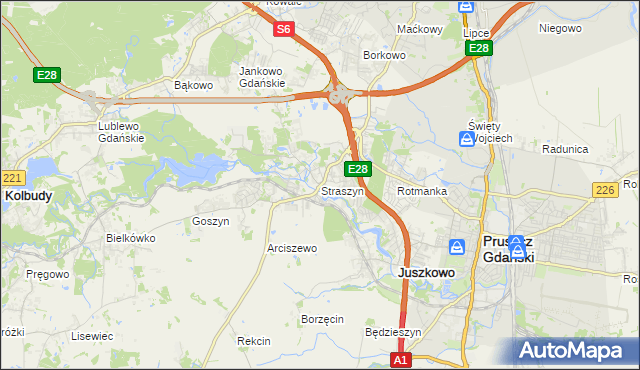 mapa Straszyn, Straszyn na mapie Targeo