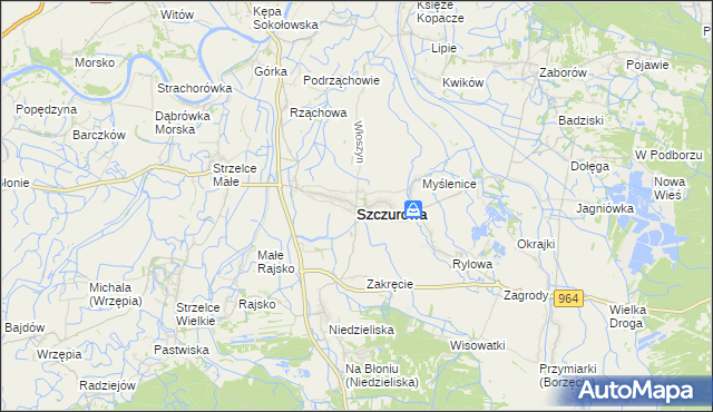 mapa Szczurowa, Szczurowa na mapie Targeo