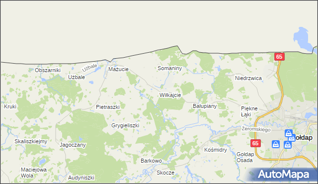 mapa Wiłkajcie, Wiłkajcie na mapie Targeo