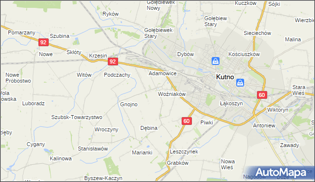 mapa Woźniaków, Woźniaków na mapie Targeo