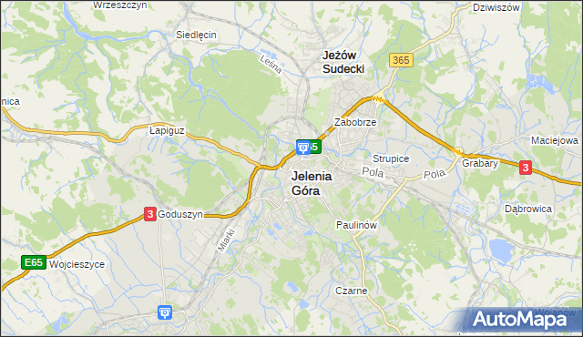 mapa Jelenia Góra, Jelenia Góra na mapie Targeo