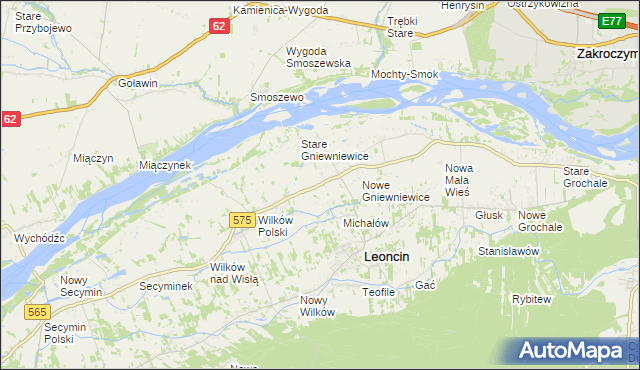 mapa Gniewniewice Folwarczne, Gniewniewice Folwarczne na mapie Targeo