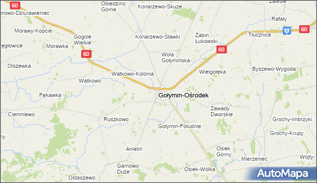 mapa Gołymin-Ośrodek, Gołymin-Ośrodek na mapie Targeo