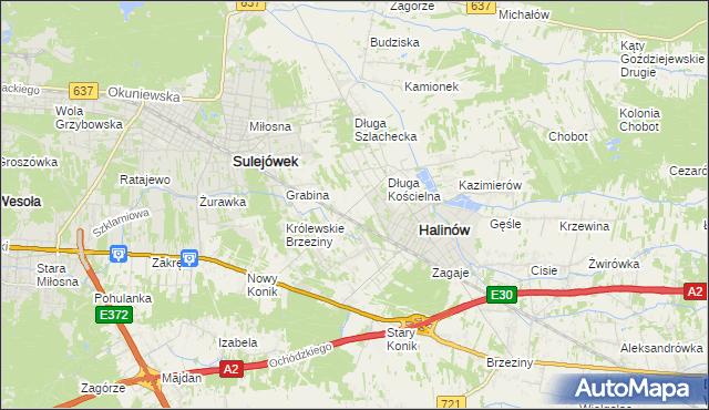mapa Józefin gmina Halinów, Józefin gmina Halinów na mapie Targeo