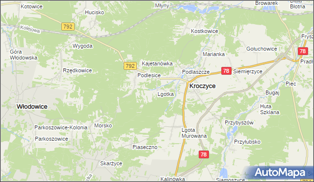 mapa Lgotka, Lgotka na mapie Targeo