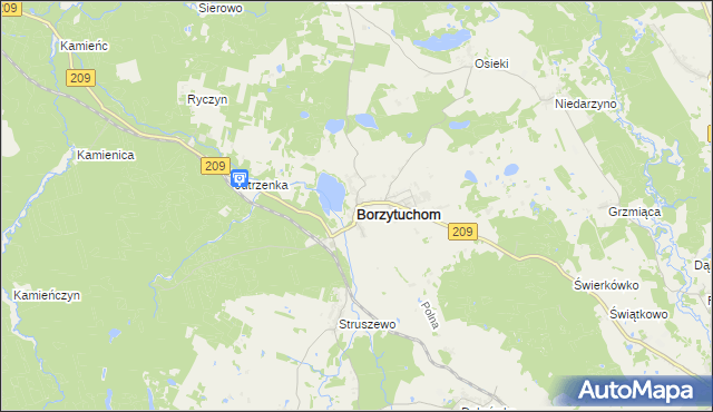 mapa Borzytuchom, Borzytuchom na mapie Targeo